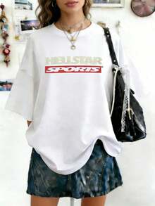 Plus Size Hellstars Records Red Yellow Flame Head Star Y2K Graphic T-Shirt,220g 100% Cotton,Round Neck Short Sleeve,White Streetwear Essential For Summer Going Out,Unisex Style - 白色 - 查看 1