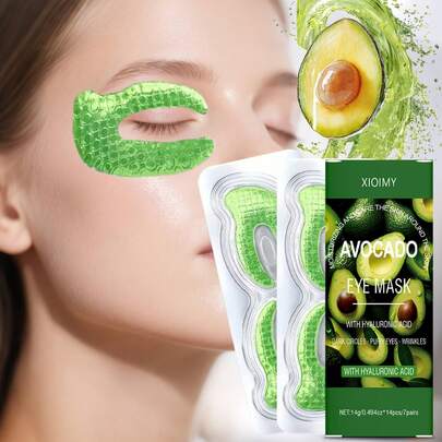 Xioimy Máscara para ojos de aguacate, altamente hidratante, infundida con retinol y ácido hialurónico, proporciona luminosidad, se despide de la piel seca y apagada, apta para todo tipo de pieles, cuidado de ojos, máscara para ojos