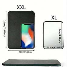 1 pieza Nuevo espejo de maquillaje plegable portátil de alta definición, juego de espejo de escritorio de cuero PU, adecuado para viajes y uso diario (Tamaño: Grande/Extra Grande/Súper Grande) - Negro - Ver 2