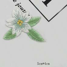 7pcs Embroidered Patch Set, Adhesive Backing Patches For Clothing, Hats, Jackets, DIY, Featuring Cartoon, Hanfu, Sakura Floral Embroidery Decor, Suitable For Phone Cases, Bags, Garments - Green - View 5