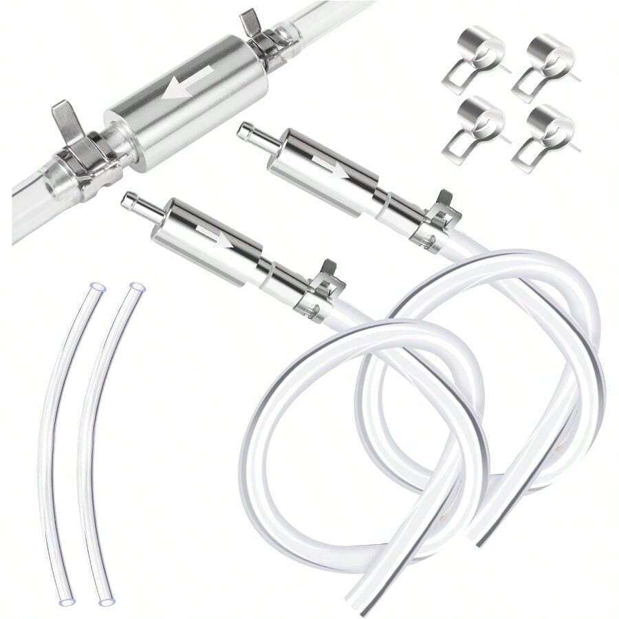 2 Pack Brake Bleeder Hose Kit, One Way Check Tube With Clamp, Hydraulic Brake Fluid Motorcycle/Car Clutch Hydraulic Brake Bleeding - A - View 1