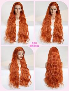 8-36英寸姜黄色蕾丝前假发,真人发混纺,姜黄色波浪卷假发,13x4姜黄色无胶蕾丝前假发,180%密度姜黄色假发(混纺假发 - 真人发和合成纤维混合),真人发混纺假发/女士真人发混纺假发/真人发混纺蕾丝前假发/无胶假发/漂白发结/预先拔毛/蕾丝假发/提升您的造型/增强自信/完美礼物 - S350 - 查看 9