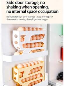 四层自动滚蛋架，冰箱鸡蛋收纳盒，容器，厨房冰箱鸡蛋分发器，冰箱整理架 - 彩色 - 查看 10