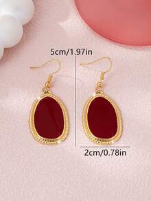 1 Pair Minimalist Oil Drop Earrings For Women - Irregular - View 6