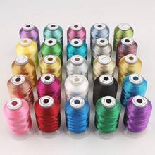 New Brother 25 Assorted Colors Metallic Embroidery Machine Thread Kit 500M (550Y) Each Spool For Computerized Embroidery And Decorative Sewing - 25Colors - View 8