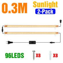 LED Grow Light Bar Full Spectrum AC220V Green Plant Lamp UV IR Red Blue Indoor Hydroponic Flower Seedling Potted Succulent Vegetables Tomato Cactus Bonsai Moss Fish Tank Aquatic Plants Cultivation Growth Box Fill Lighting Pink /Sunlight 1-12Heads With EU Plug 30CM/50CM 11.81Inch/19.69Inch - EU C Type Plug(220-240V) - View 13