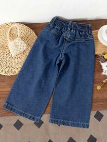 Disney Officially Licensed  Brand, Baby And Toddler Jeans,  Patterned Print, Spring And Summer Long Pants, Children's Denim Pants, Cute And Casual Versatile Pants - 中等水洗藍 - 查看 4