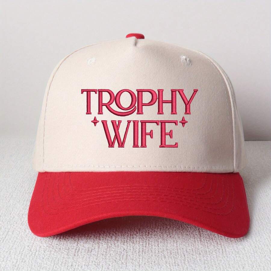 Trophy Wife Embroidered Lettering Cross-Border Fashion Women's Trucker Hat - 紫色 - 查看 1