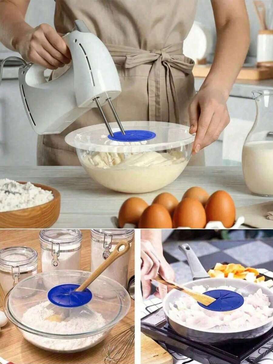 1 nắp chắn nước bắn cho máy xay cầm tay, nắp nhựa tròn chống bắn nước phù hợp với máy trộn đứng, dụng cụ nấu ăn nhà bếp, que đánh trứng, phụ kiện nhà bếp, thiết kế trong suốt, dễ vệ sinh. - Nhiều màu - Xem 1