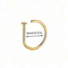 3Pcs Women Men Fake Piering Nose Ring Fashion D-Shape Punk Non Piercing Nose Clip Stainless Steel Perforation Septum Body Jewelry - Vàng - Xem 4