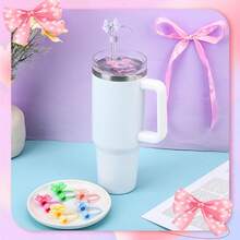 12pcs Reusable Straw Covers With Bow Tie Design, Cute Straw Toppers, Dust-Proof Straw Caps Compatible With 10mm Straws, Cup Accessories - Multicolor - View 4