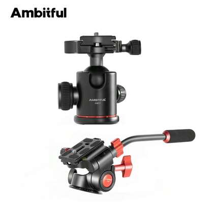  رأس ثلاثي القوائم ألومنيوم سبيكة AMBITFUL GM01 GM02 ثنائي البانورامي 1/4 لكاميرا Vlog حامل التصوير بحمولة 8 كجم