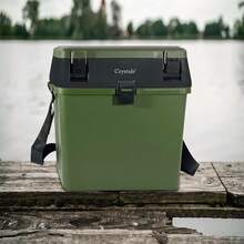 Crystals Fishing Tackle Box Seat Bucket With Strap Portable Camping Fishing Storage Seat Box With Compartments - Green - View 8