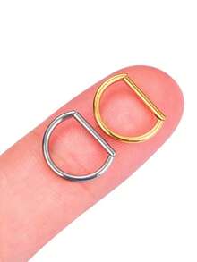 1 chiếc khuyên mũi hình chữ D tối giản bằng thép không gỉ 316L, trang sức xỏ khuyên cơ thể unisex có kẹp cài, thích hợp để đeo hàng ngày và tham dự các lễ hội âm nhạc. - Nhiều màu - Xem 3