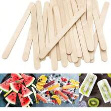 10支/20支/50支/100支天然木质冰棒棍/工艺棒。这些冰棒棍可用于制作冰淇淋、冰块、棒棒糖和蛋糕。另含蜡棒、木质工艺棒、木榫和冰棒配件。 - 彩色 - 查看 4