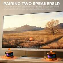 Magnetic LED Bluetooth Speaker, G300 Mini Portable Wireless Speaker, 40mm Driver Unit, IP54 Waterproof, 6-Hour Playtime, Type-C Charging - View 3