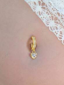 CIZME 14g 316L Surgical Steel Women's Navel Piercing Jewelry - Butterfly, Snake, Evil Eye, Heart, CZ, Opal Dangle Navel Rings, Minimalist Reverse Navel Rings Body Piercing Accessories - Gold - View 5