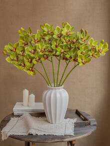 1pc High-End Artificial Phalaenopsis Orchid Flower With 6 Stems, Lifelike Floral Decor For Home And Hotel - Multicolor - View 5