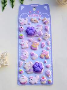 3D Schaumstoff Aufkleber, Corgi, Fuchs, süße Pfirsich Aufkleber, DIY Scrapbooking, Tagebuch, Wasserflasche, Handyhülle, dekorative Aufkleber - Verschiedenfarbig - Übersicht 12