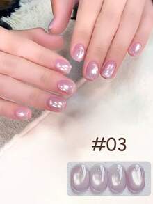 12毫升春夏美甲冰透明清爽美白超亮高密度粉蓝玻璃珠猫眼凝胶指甲油四季流行美甲沙龙套装美甲用品 - 彩色 - 查看 17