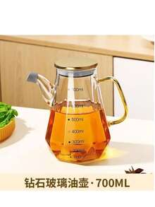High Borosilicate Glass Oil Bottle, Diamond Shaped Kitchen Household Seasoning/Liquid Soy Sauce/Vinegar Dispenser - Multicolor - View 12