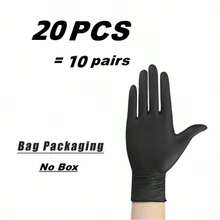 100/50/20 Pairs Black Nitrile Disposable Gloves, Thickened Textured Cleaning Gloves For Kitchen, Home, Mechanic, Tattoo - Multicolor - View 14