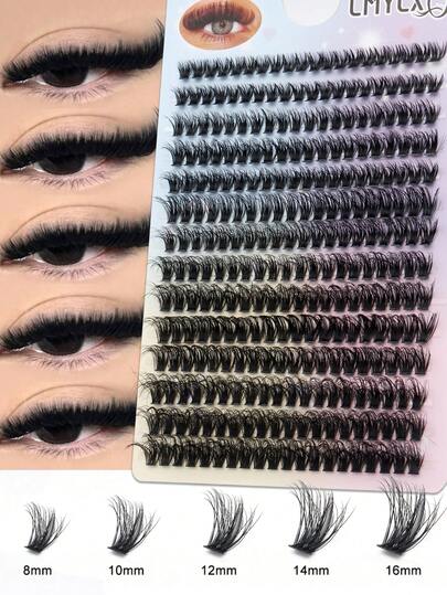 280 racimos de pestañas postizas de gran capacidad con rizo D, longitudes mixtas de 8-16 mm, suaves y esponjosas, voluminosas, que agrandarán los ojos, ideales para principiantes y reutilizables, fáciles de aplicar, esencial de viaje para maquillaje sobre la marcha, regalo de belleza perfecto, ideal para looks diarios, citas nocturnas y fiestas, gran regalo para mujeres y entusiastas de la belleza