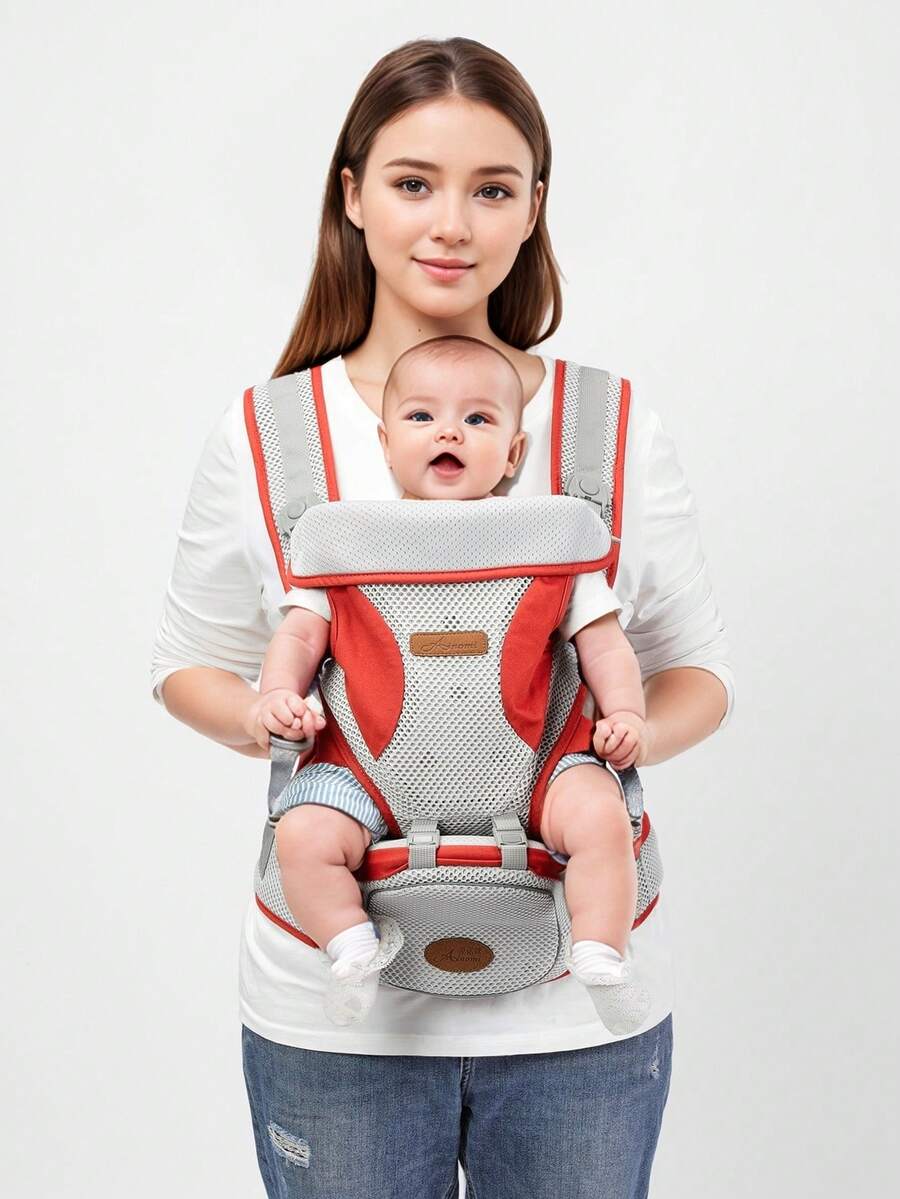 2-In-1 Baby Carrier, Hands-Free Front Carry, Breathable For Winter Use - Orange - View 1