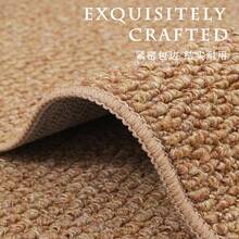 Washable Non-Slip Living Room Bedroom Carpet, Faux Jute Rug, Faux Woven Living Room Bedroom Carpet With Natural Rubber Backing - Mocha Brown - View 11