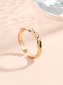 1pc Mobius Ring, Unisex Single Ring, Couple Rings, Minimalist Style Fashion Versatile Ring, Adjustable Open Design - Multicolor - View 8