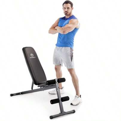 Banco utilitario para ejercicio vertical, inclinado, inclinado y plano SB-261W, negro, 42.00 x 19.00 x 51,00 pulgadas