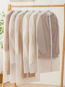 5pcs/1PC Set Of Clothes Dust Covers Hanging Pockets For Clothes, Long Style Down Jacket Suit Home Transparent Coat Bag - Multicolor - View 7