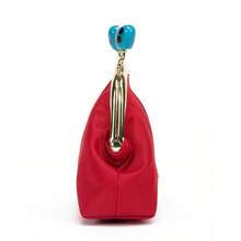 Coin Purse, Kiss Lock Coin Purse For Women, Large Capacity Coin Pouch,Vintage Change Purse Cute Car Coin Holder For Women - 酒紅色 - 查看 6