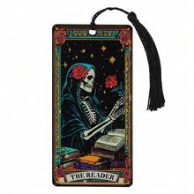 1/2 chiếc kẹp sách bằng acrylic hình đầu lâu và hoa hồng, kẹp sách chủ đề đầu lâu và bói bài Tarot, quà tặng lễ hội hoàn hảo cho người yêu sách, người đam mê Tarot và người hâm mộ thể loại giả tưởng đen tối. - Một kích cỡ phù hợp cho tất cả - Xem 16