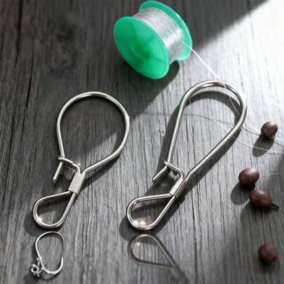 Cierre de acero inoxidable con forma de pez, tipo de clip único para peces vivos, accesorio de equipo de pesca adecuado para pesca en barco, pesca en el mar y pesca con caña