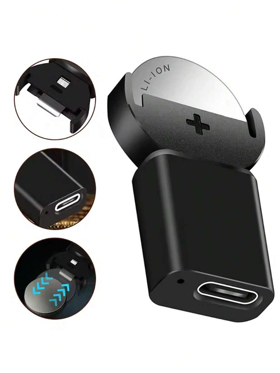 USB Type-C 锂离子 LIR2032 LIR2025 ML2032 ML2025 CR2032 纽扣电池适配器，USB C 快速充电器（不含电池）