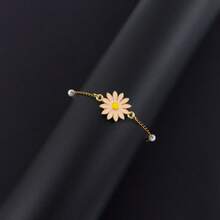 1pc New Fashion Colorful Daisy GoldenBead Chain Bracelets For Women - Yellow Gold - View 3