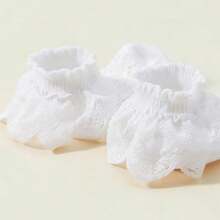 5双女婴甜美优雅公主蕾丝网边袜，适合春夏穿着 - 白色 - 查看 5