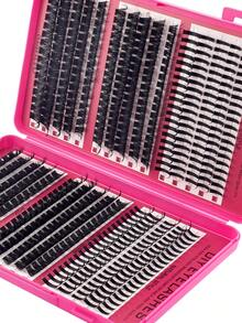 Bộ 6 trong 1 540 sợi mi giả 80D/100D/120D/150D 10-20mm, mi giả nhọn, tự uốn cong, mi giả dày, mi nối hoạt hình, mi giả sọc lông chồn, mi giả dày - Nhiều màu - Xem 5