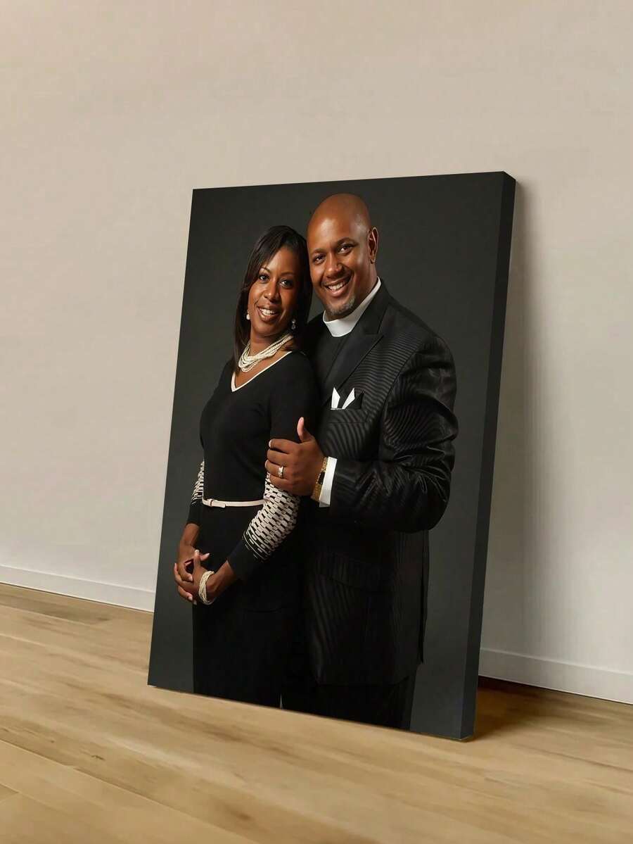 Customizable Photo Frame Canvas Art Prints, Suitable For Home Decor - Personalized Hanging Wall Art With Pine Wood Frame, Applicable For Living Room, Bedroom, Home Office - Fashionable Themed Art Canvas Wall Decor, Suitable For Anniversary, Pets, Couples - Selectable Frames, Multifunctional, Highly Decorative, Tea Room - 彩色 - 查看 1