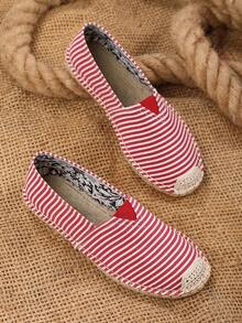 男士透气吸湿防滑编织渔夫鞋，男士透气吸湿防滑亚麻鞋 - 紅色 - 查看 3