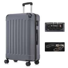 YONSLY Suitcase 20/24/28 Inches With TSA Lock Double‑Track YKK Zippers 4 Wheels 360° Mesh Pocket Hard Shell Suitcase Trolley 2/3/4‑Piece Set - Dark Grey - View 11