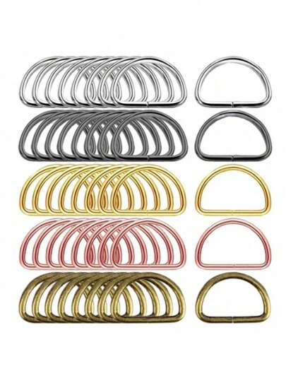 D-Ring Metal Buckle Sewing Accessories, Metal D-Ring, Multifunctional Charming D-Shaped Buckle, Suitable For DIY Keychains, Bag Charms, Straps, Belts, Wallets, Collars And Other Jewelry And Crafts, DIY Supplies Suitable For Making Holiday Gifts, Gifts For Friends, Charming Jewelry Making Materials (Random Delivery)