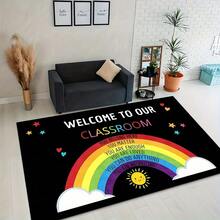 Rainbow Smile Sun Pattern Doormat, Welcome Mat, Entrance Rug, Foyer Carpet, Living Room Carpet, Bedroom Carpet, Kitchen Mat, Hallway Carpet - Premium - View 8