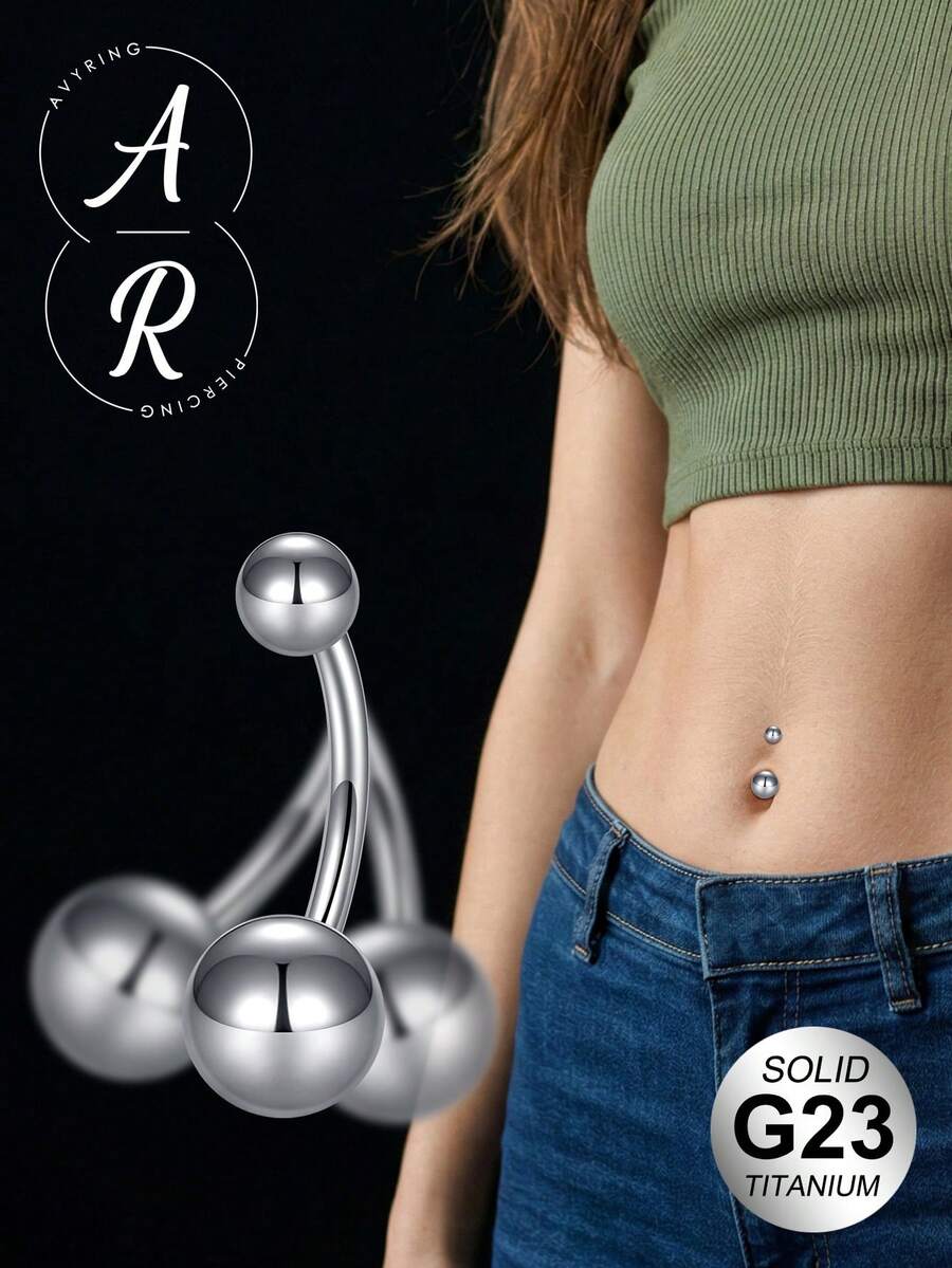 Khuyên rốn G23 bằng titan, cỡ 14G, có ren, dùng cho xỏ rốn, có thanh tạ, trang sức xỏ khuyên cơ thể 6mm 8mm 10mm 12mm 14mm - Nhiều màu - Xem 1