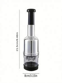 1 pieza Prensa de ajo manual y picadora de alimentos - Picadora de verduras y cebollas de mano, molinillo mini, utensilio de cocina con construcción metálica, sin electricidad requerida, juego de utensilios de cocina, adecuado para cocinas de autocaravana - Multicolor - Ver 3