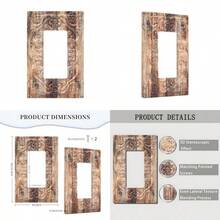 Decorative Outlet Covers Brown Wood Plank 3D Floral Embossed 1 Gang Rocker Light Switch Cover Plate Single Decora Light Switch Covers Wall Plate Faceplate For Bedroom Home Decor - Brown Wood Plank - View 1