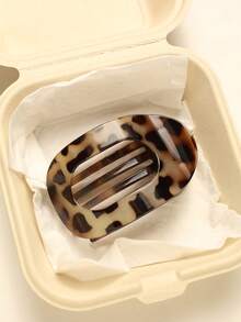 2pcs Women's 4.53in/11.5cm Leopard Print Tortoiseshell Plastic Hair Clips, Fashionable, Elegant, Minimalist Style, Solid Color Hair Claws Suitable For Daily, Casual, Party, Commute, Beach, Vacation, Ponytail, Bun, Face Washing, Makeup, Outfit Matching. Graceful Claw Hair Clips, Winter Hair Accessory, Summer Hair Barrette Summer Beach Claw Clips Vacay,Holiday,Travel - Multicolor - View 4