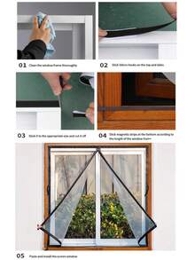 1pc Summer Mosquito Magnetic Screen, Invisible Screen, Magnetic Curtain, Quick Close, Easy Install, Washable, Removable, Suitable For Living Room, Kitchen, Bedroom - Middle Magnetic Strip - View 7