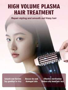 无线加热卷发梳，便携式离子直发梳，USB充电式不拉扯美发工具，二合一旅行造型器，2600mAh - 彩色 - 查看 4